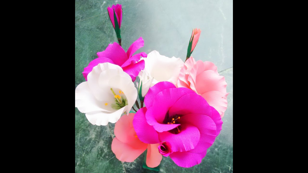 How to make Paper flowers Eustoma / Lisianthus (Flower # 57)