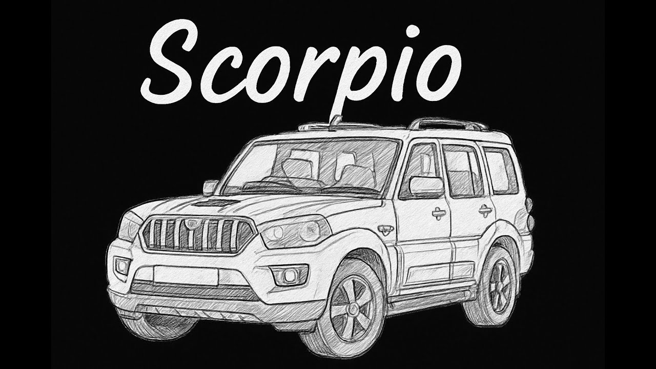 Mahindra Scorpio – Pencil Art Sketch