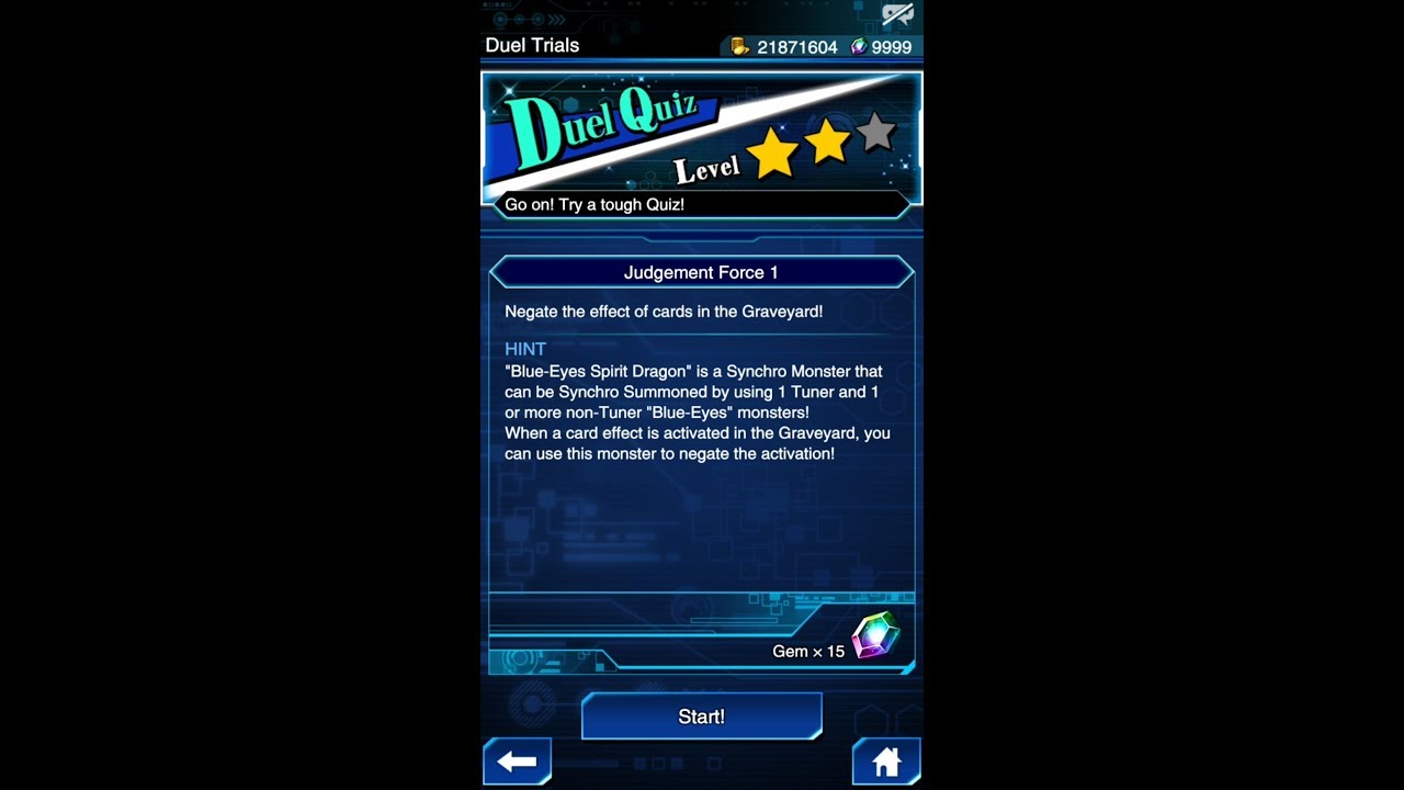 Yugioh Duel Links - Duel Quiz Level 2 : Judgment Force 1