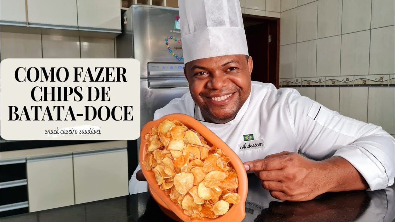 CHIPS DE BATATA DOCE CROCANTE E SAUD&Aacute;VEL APENAS 3 INGREDIENTES - O MELHOR PETISCO DO MUNDO