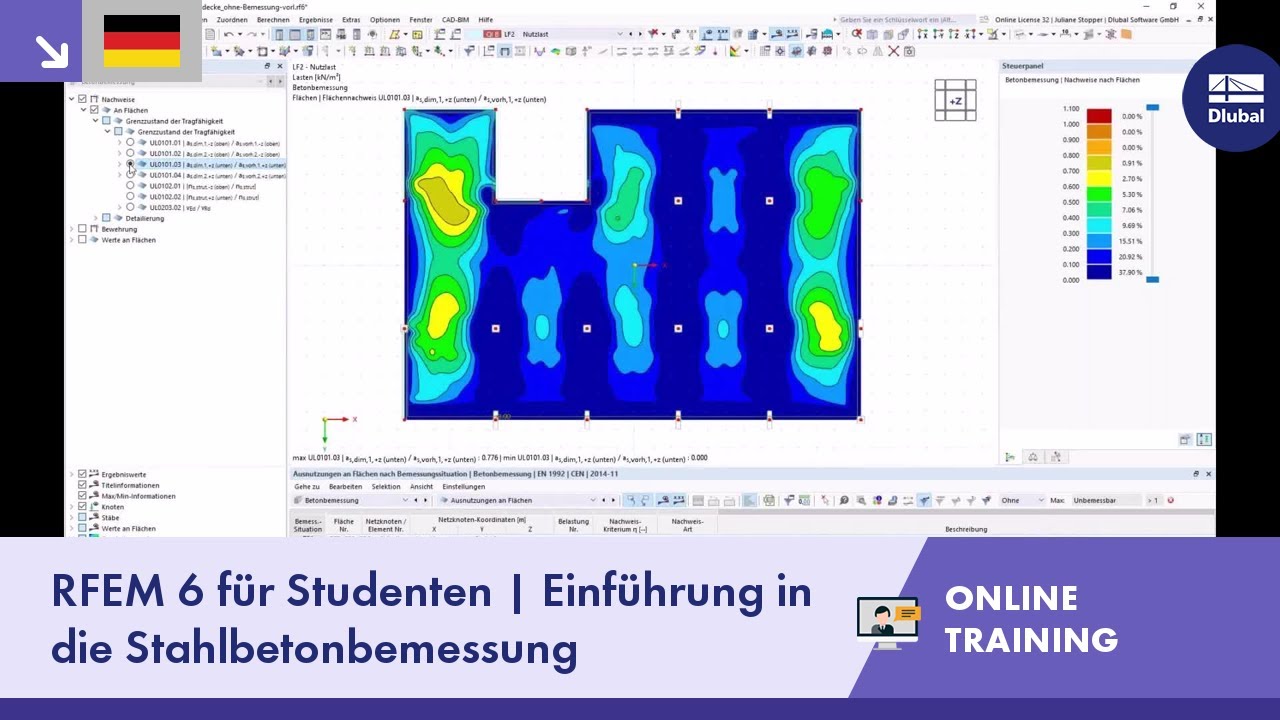 RFEM 6 für Studenten | Einführung in die Stahlbetonbemessung | 06.05.2024
