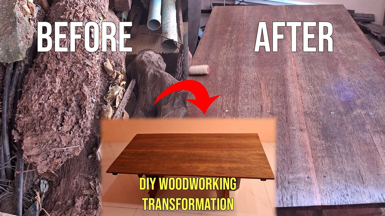 Turning Weathered Logs into a Luxury Table | DIY Woodworking Transformation