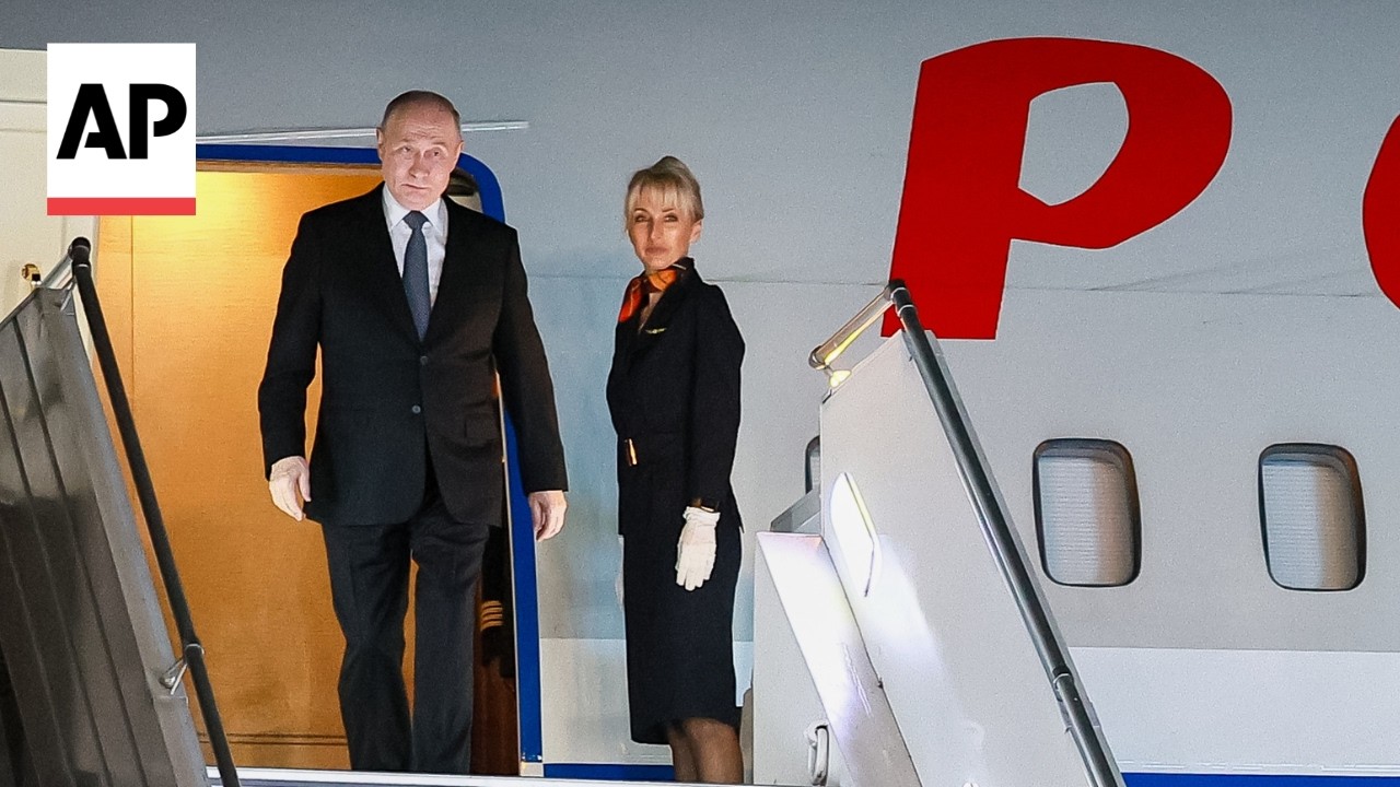 Russia's Vladimir Putin arrives in New Delhi ahead of the BRICS summit