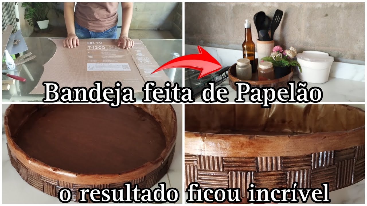 DIY- Bandeja de papelão/reciclando papelão/ KAMILA SOUZA