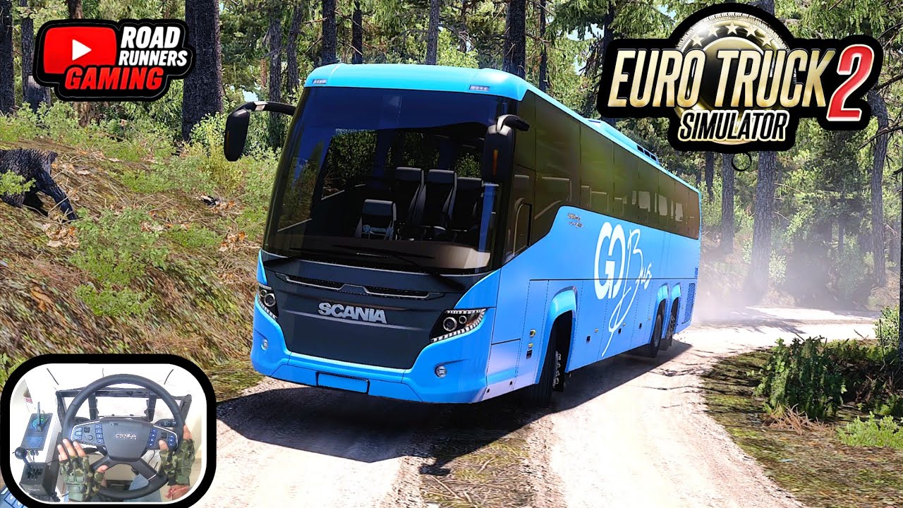 Scania Touring Bus on Tight Offroad Curvy Route | ETS2 Bus | Realistic Drive with Moza Setup