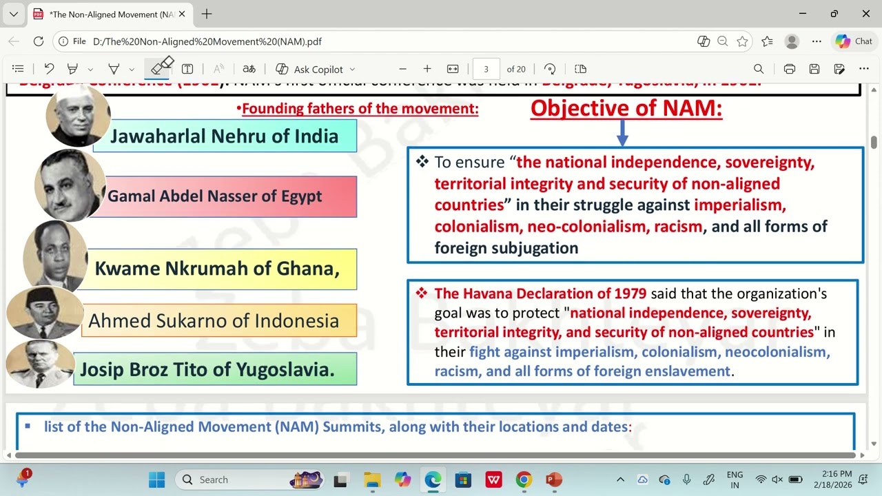 Non aligned movement and Indian nuclear program 