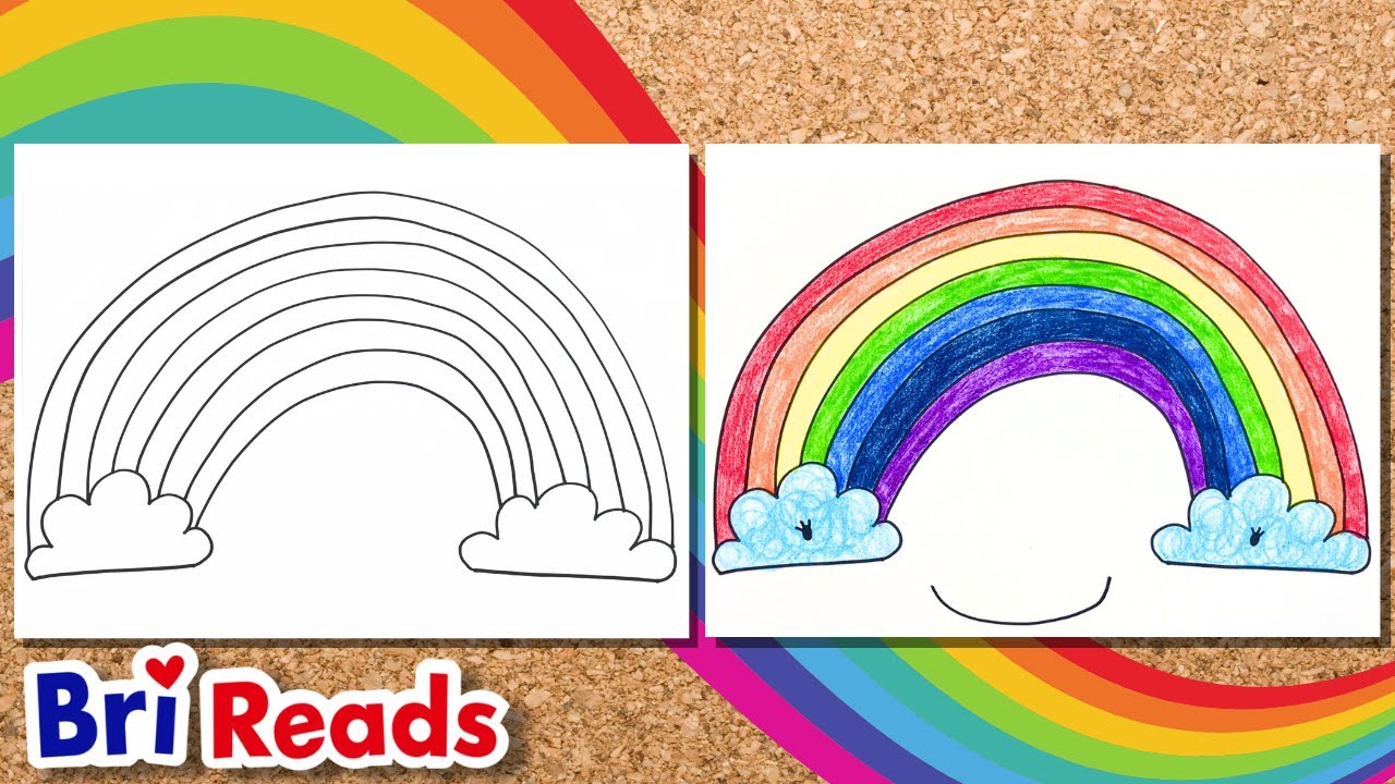 How to Draw a Colorful Rainbow for Kids | Draw Along with Bri Reads