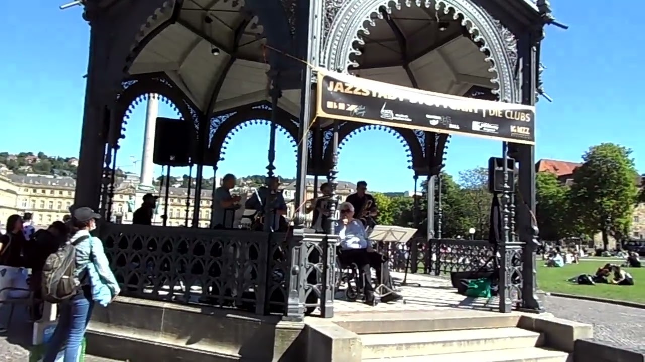 German Band playing at the Schlossplatz, Stuttgart, Germany