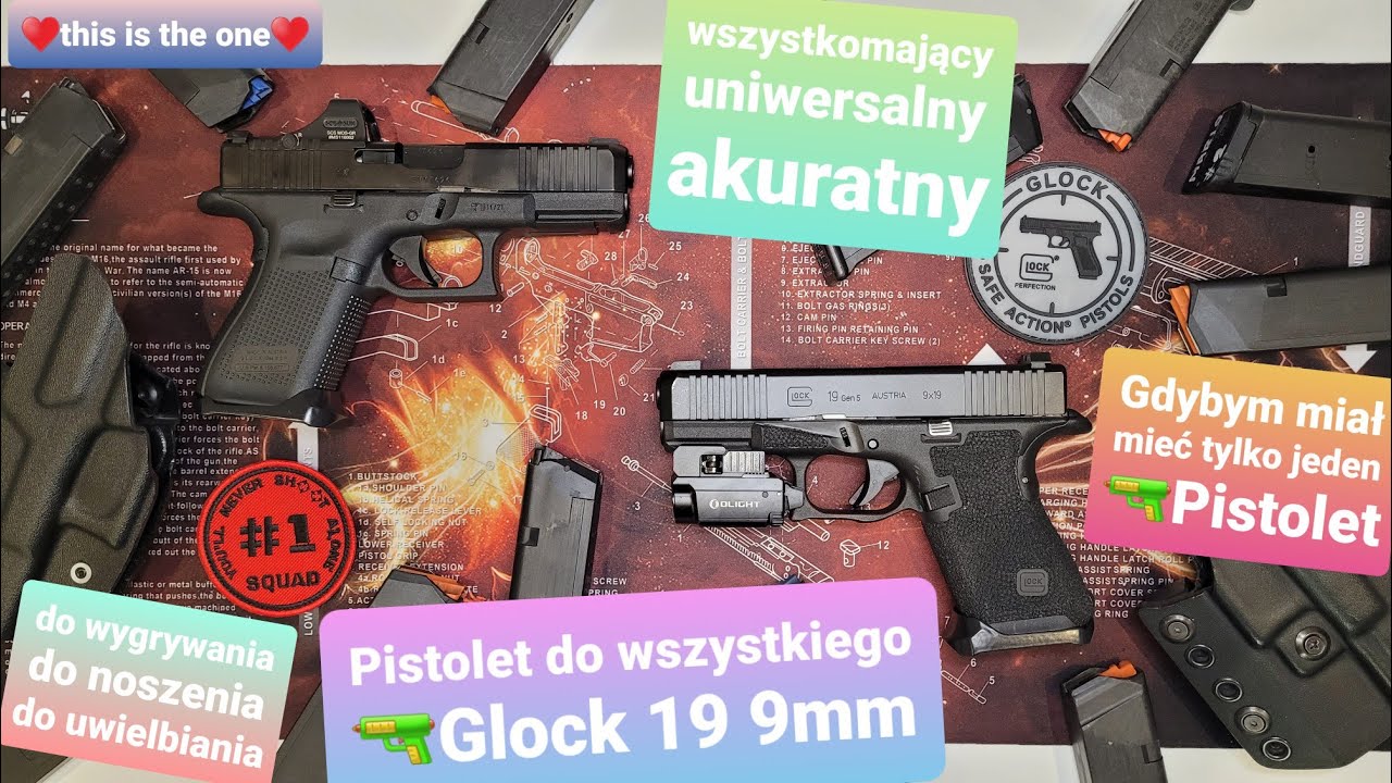 M&oacute;j &hearts;️ pistolet🔫: GLOCK 19. Pierwszy, wymarzony, najlepszy, niezawodny💪.Recenzja praktyka🎯, tuning🛠️