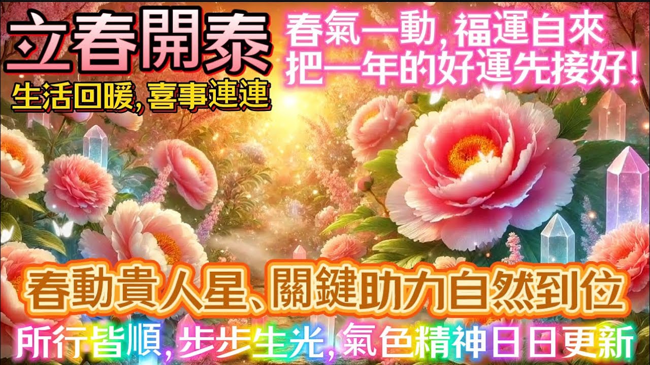 立春開泰｜生活回暖，喜事連連｜春氣一動，福運自來｜把一年的好運先接好！｜春動貴人星，關鍵助力自然到位｜所行皆順，步步生光，氣色精神日日更新｜吸引力法則調頻能量音樂