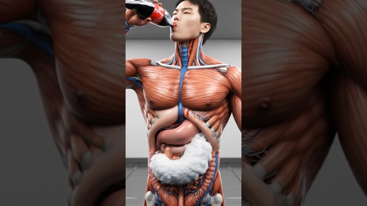 😱 Coca Cola Reaction Inside the Body 🫧 | Transparent Anatomy #Shorts