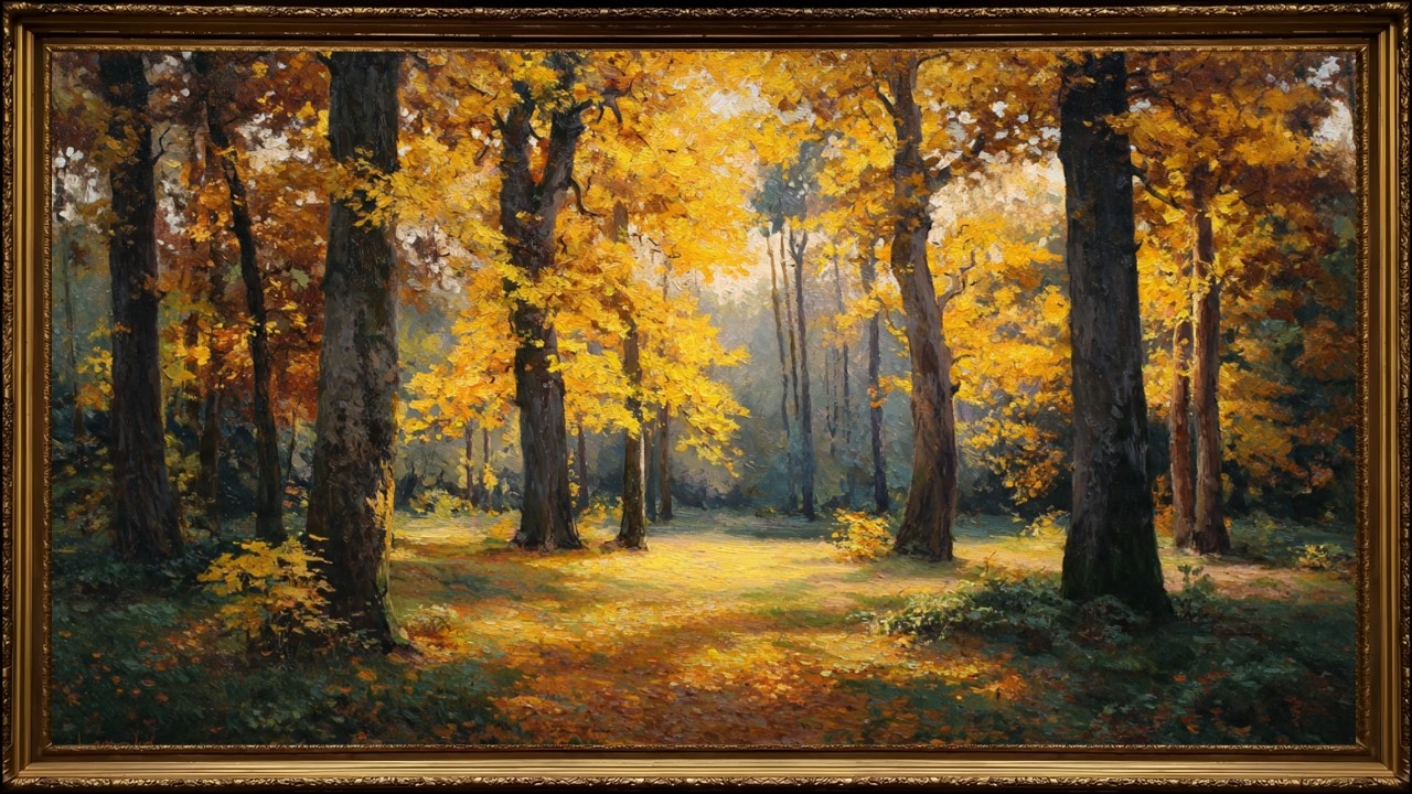 Golden Autumn Forest | Frame TV Art 4K | Relaxing Screensaver