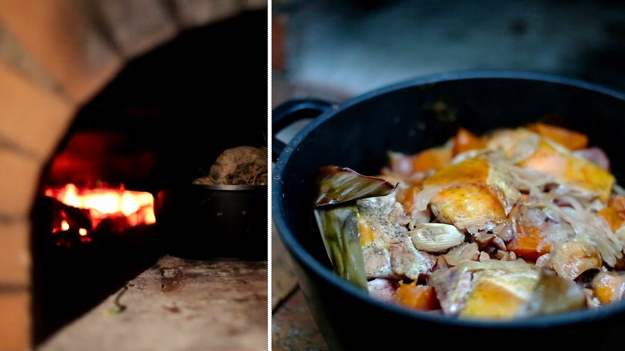 Bougna calédonien cuit au four à pizza