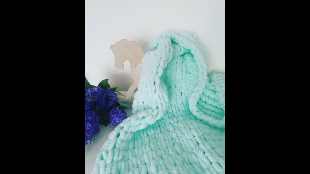 Kocyk robiony rękami z Alize puffy 90/120- blanket with hands