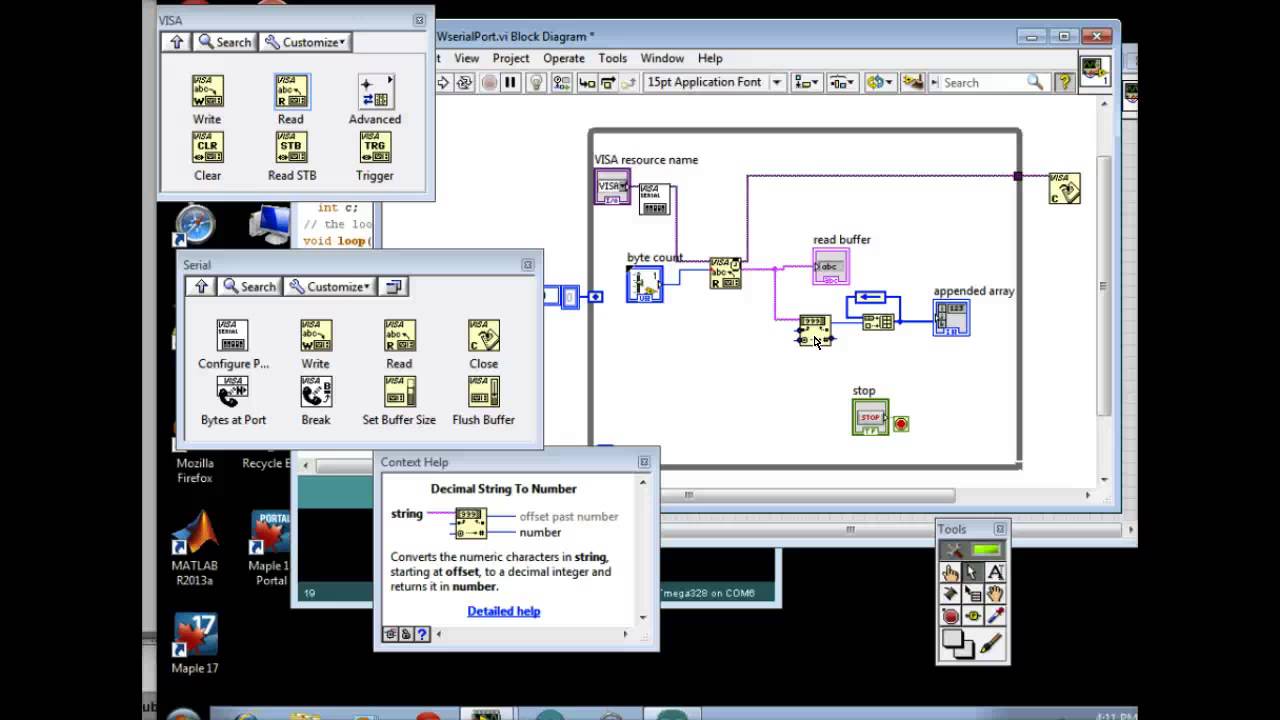 Read Arduino Card Serial Port Data Using LabVIEW