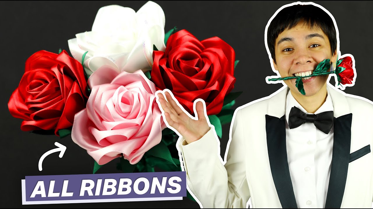 How To Make Realistic Roses out of Satin Ribbon (DIY Ribbon Flower)