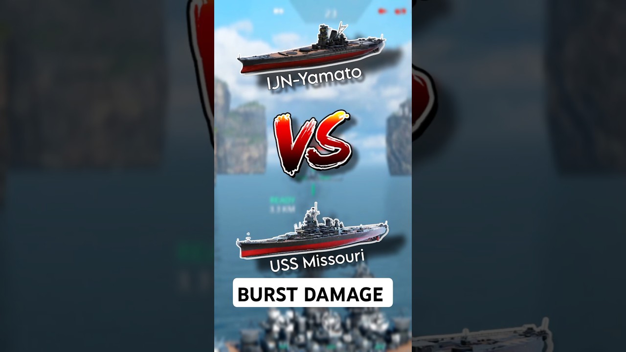 IJN-Yamato vs USS Missouri Which one?🤔 Better #modernwarships #navalbattle #yamato #missouri #shorts
