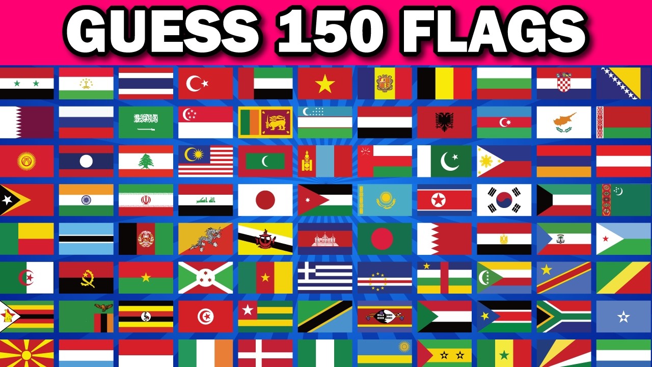 Guess 150 Flags 🌍 Only 1% Can Name Them All🚩