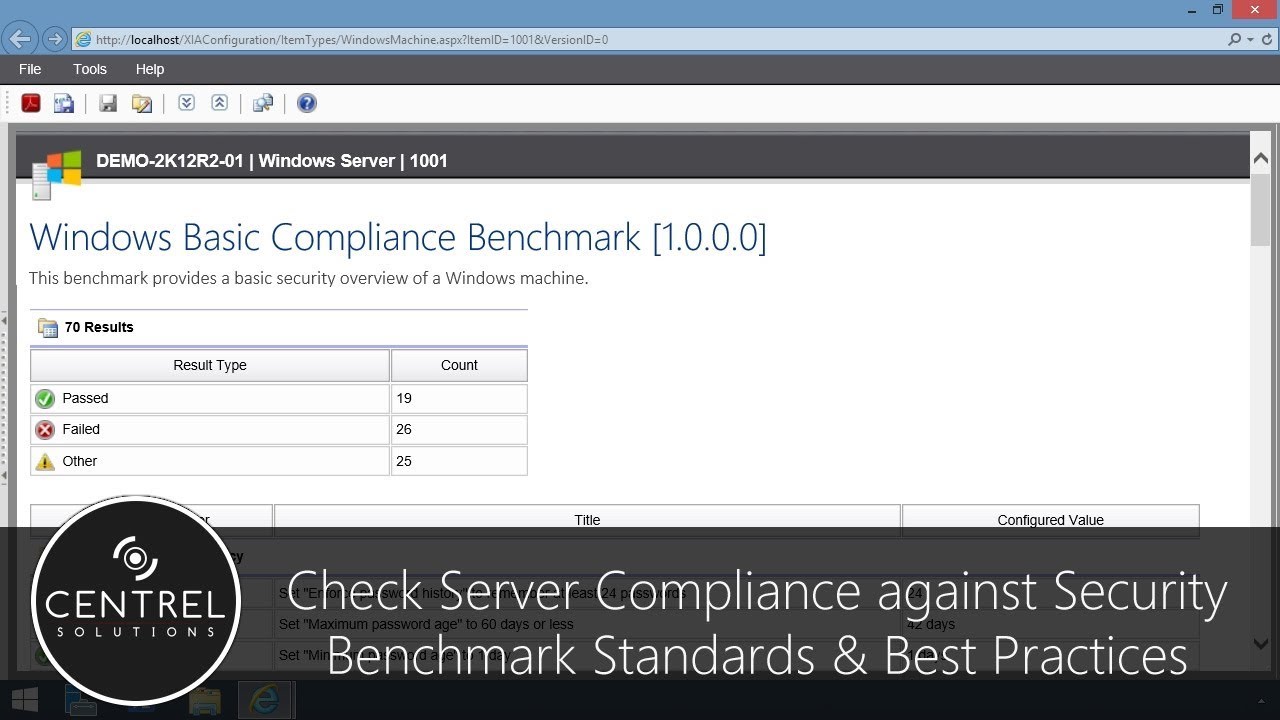 Check Server Compliance against Security Benchmark Standards & Best Practices #xiaconfiguration