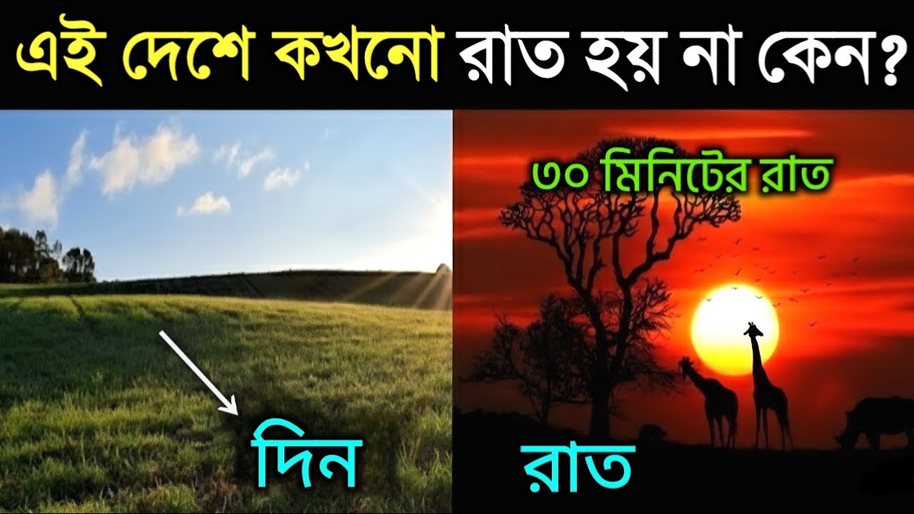 পৃথিবীর এই দেশগুলোতে রাত হয় না কেন? জানুন অবাক করা তথ্য | Countries where the sun never sets Bangla