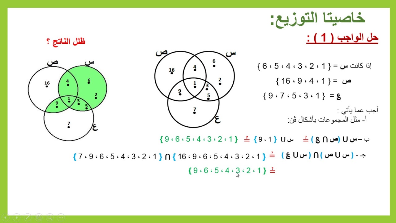 المجموعات الحلقة 18 - خاصيتا التوزيع