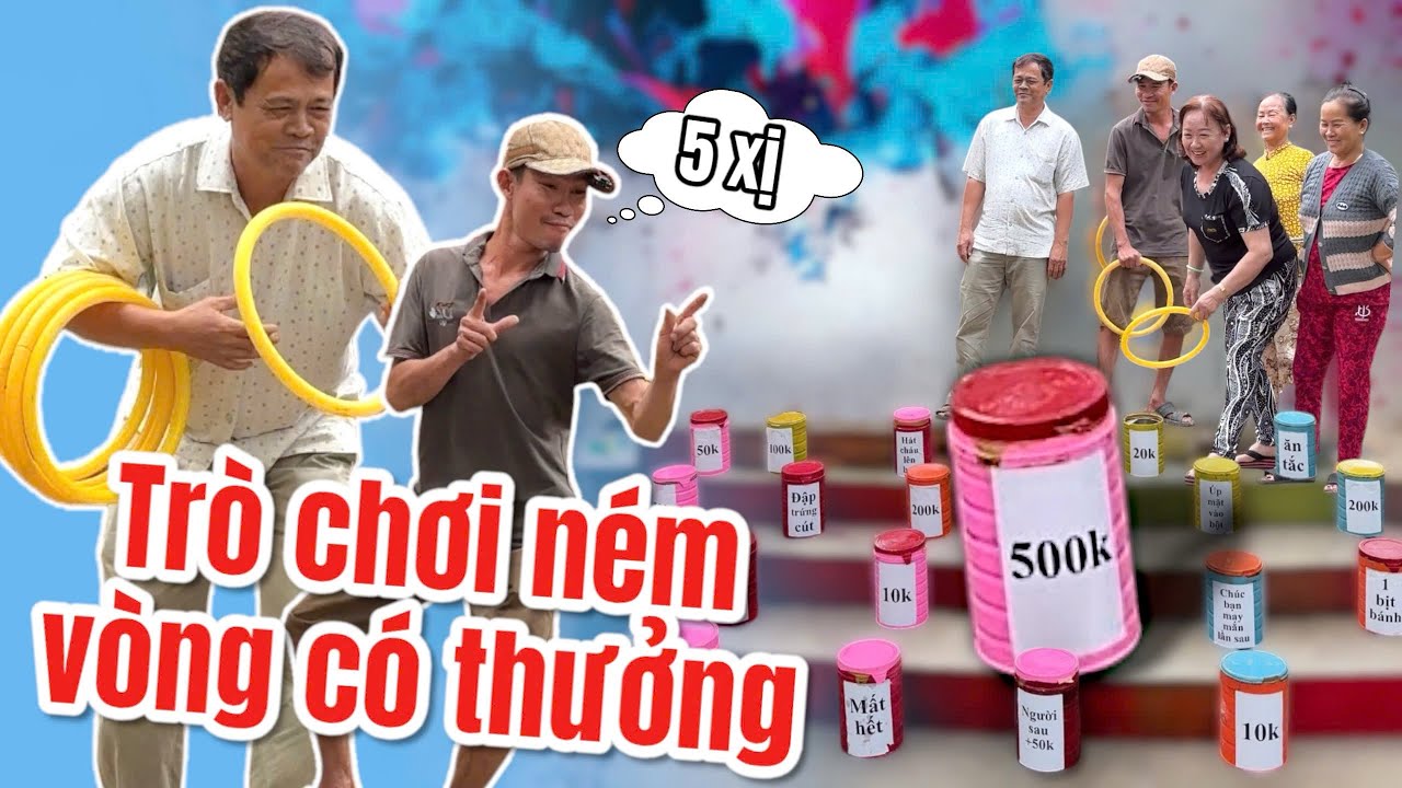 Trò chơi thảy vòng vào lon có thưởng có phạt hihi