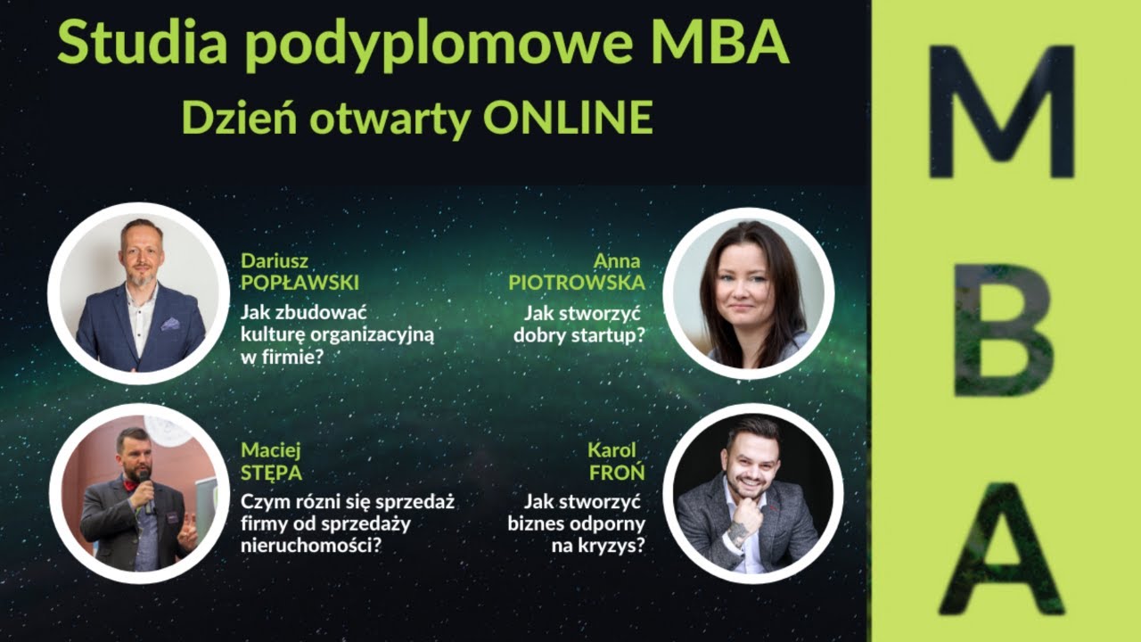 Studia Podyplomowe MBA - Dzień otwarty online