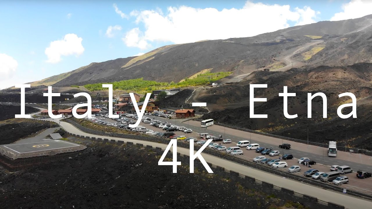 Flying over Etna volcano in Sicily, Italy, 4K drone video
