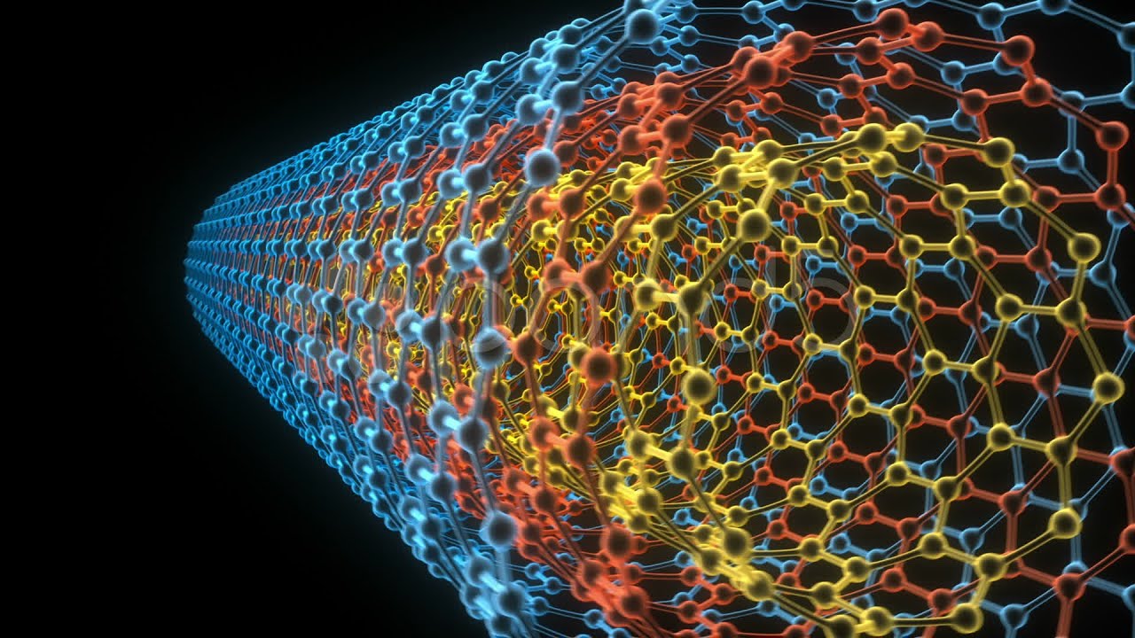 Multi Walled Carbon Nanotube Telescope. Stock Footage
