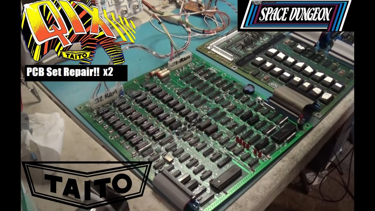 Taito Qix & Space Dungeon PCB Set Repairs   2-3-2026