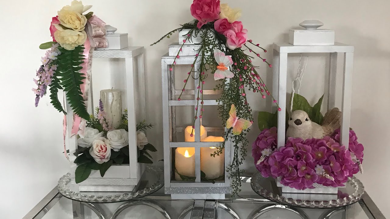 Tres ideas de Decoración primaveral de farolitos linternas o porta velas