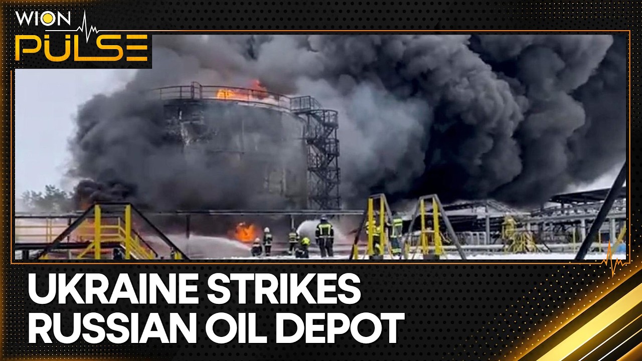 Russia-Ukraine War: Ukraine Drones Hit Russian Oil Depot in Krasnodar Region | WION Pulse