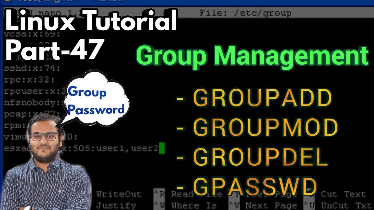 Linux Tutorial 47 -: Group Management Linux | Password Protect Group | groupadd | groupmod | gpasswd