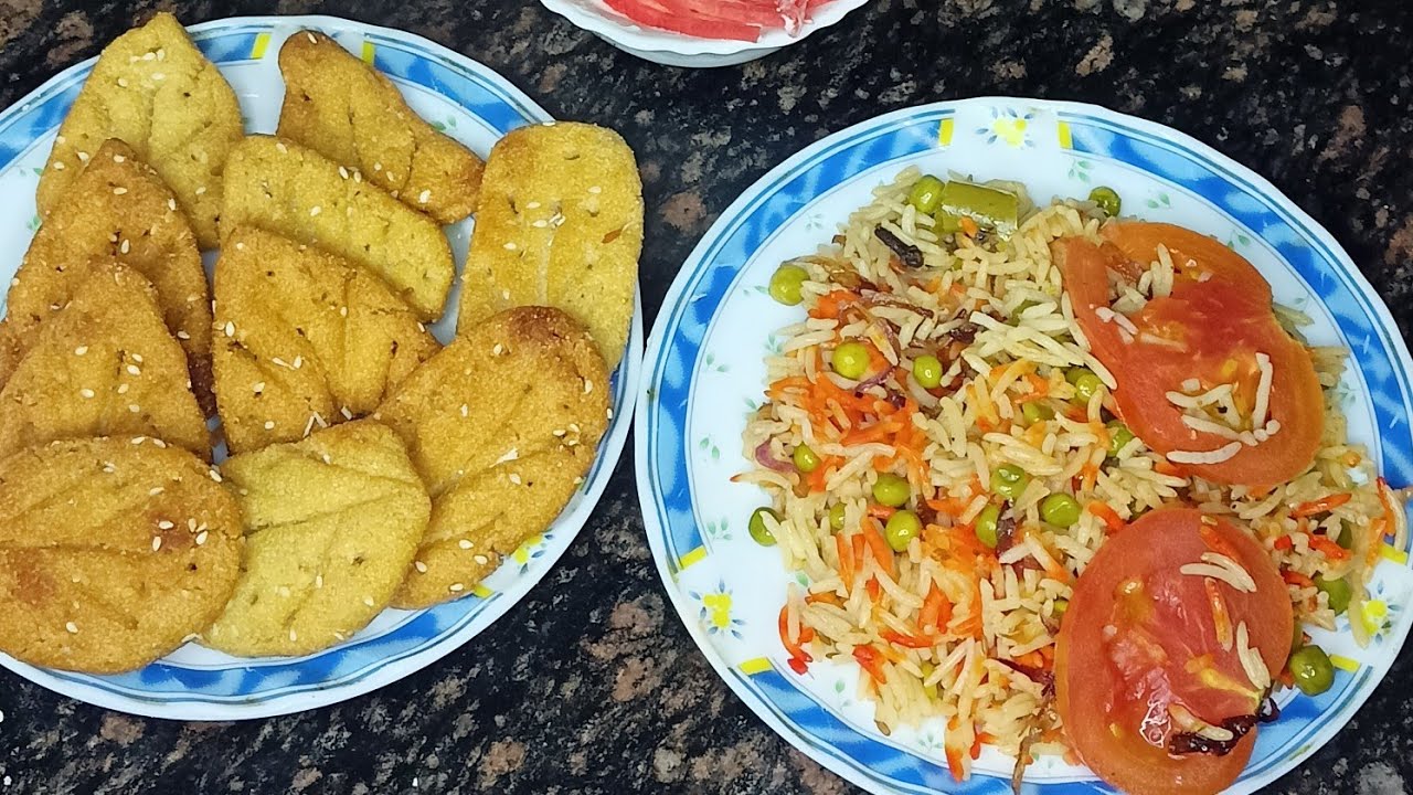 Matar pulao or sweet biscuits for children