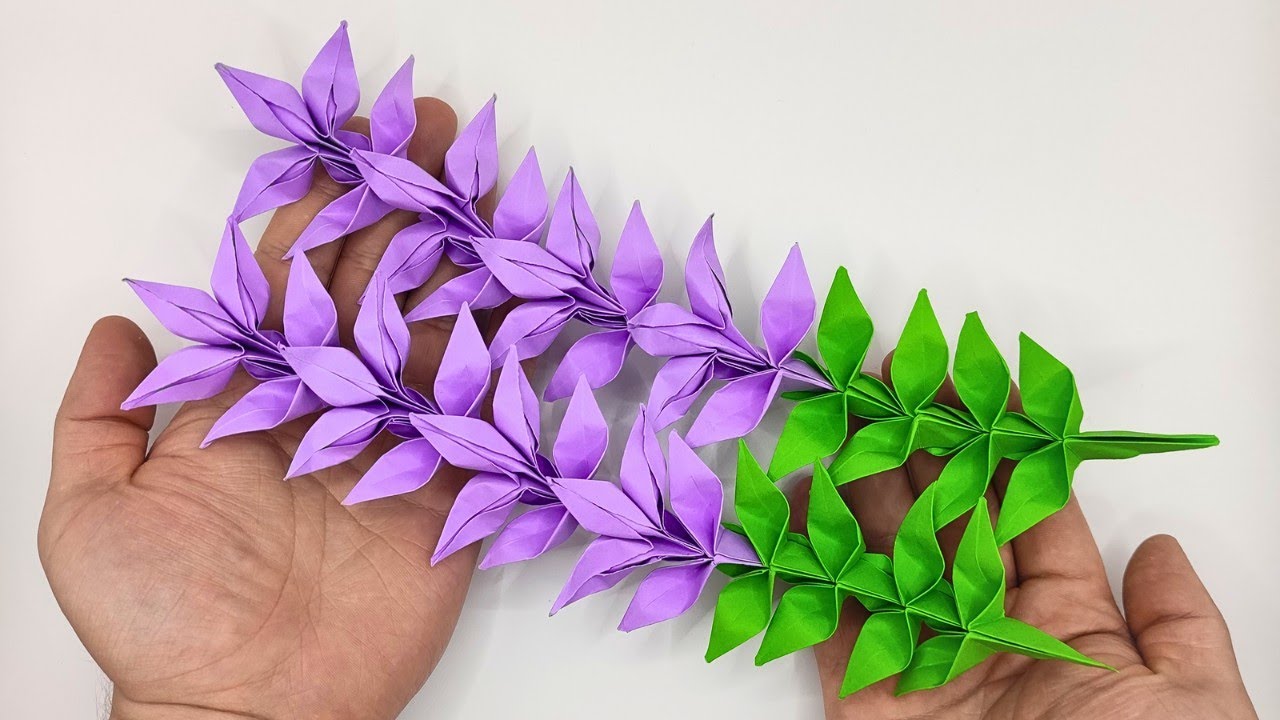 Origami LAVENDER tutorial💐 How to make a paper flowers