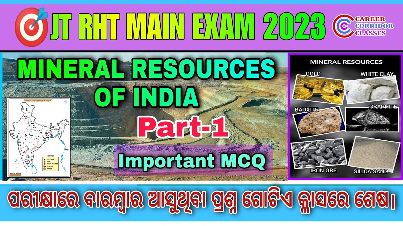 mineral resources of india important mcqs//geography important mcqs//rht main exam 2023 geography