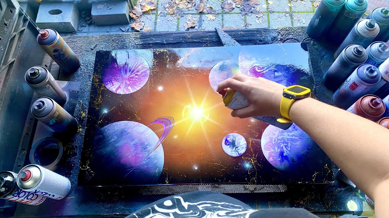 Purple Birth - SPRAY PAINT ART by Skech