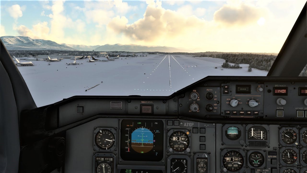 MSFS 2020 ✈ A310 Anchorage cold Winter landing  - Alaska