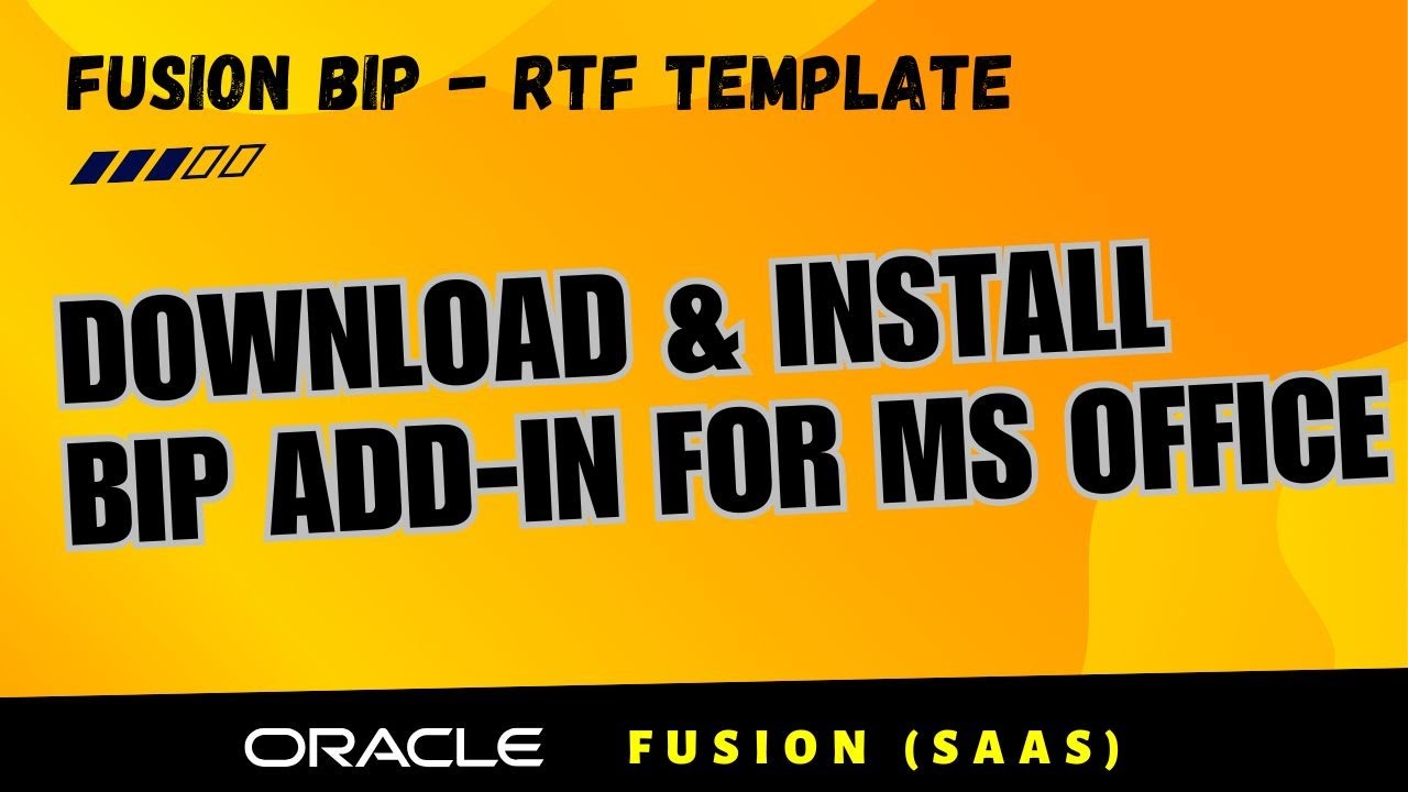 RTF 1. Download and install Oracle BI Publisher add in for MS Office, BIP add in for MS word excel