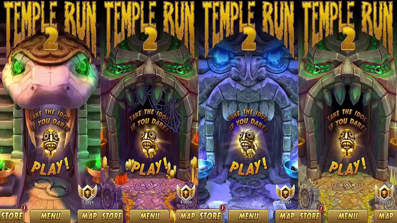 Temple Run 2 Sky Summit vs Frozen Shadows vs Blazing Sands vs Spooky Summit Android Gameplay #1