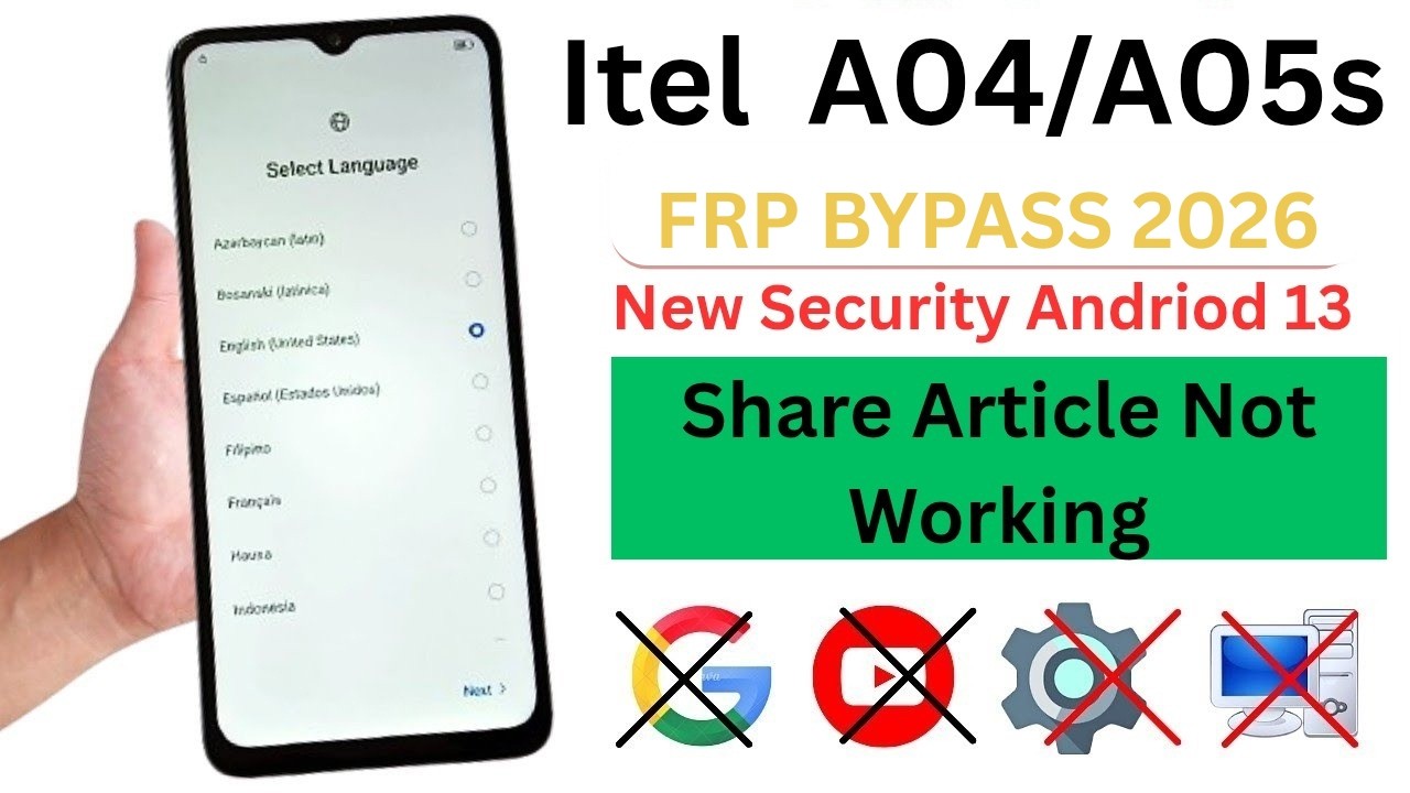 Itel A04/A05 Frp Bypass Android 13/14 Without Pc🔥|Share Article Not Work | Itel Frp Unlock 2026