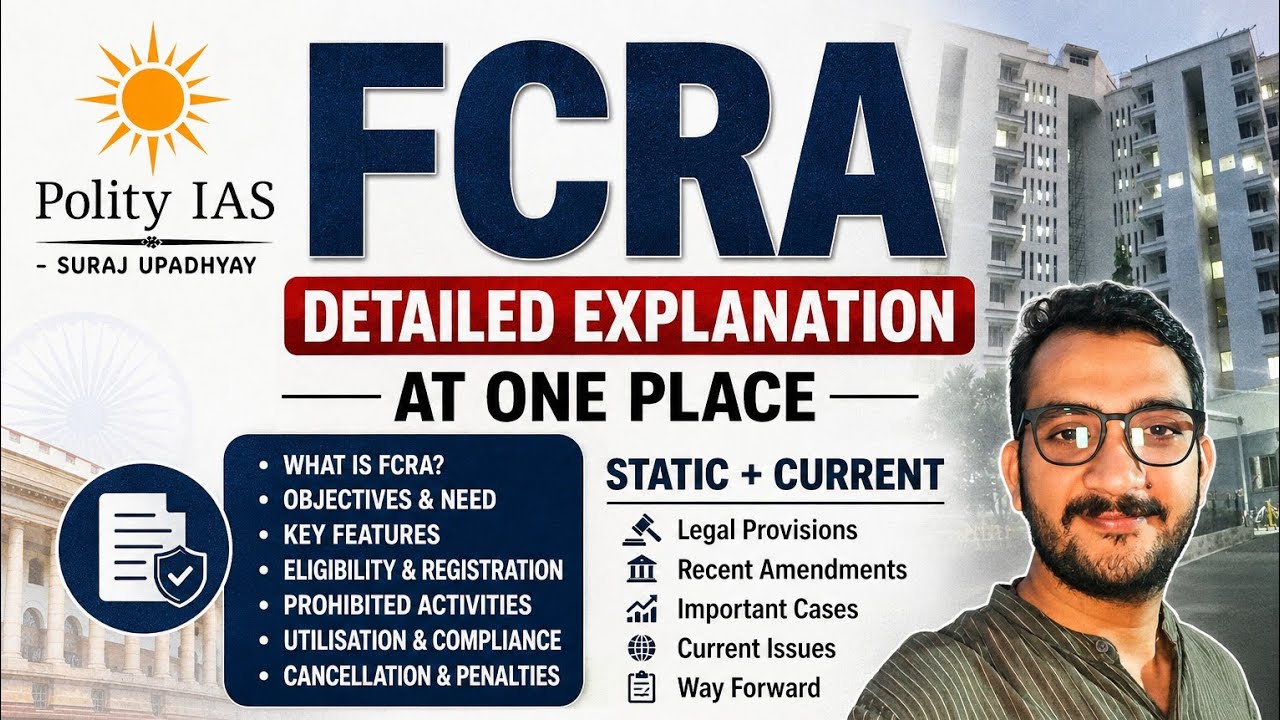 FCRA (Foreign Contribution Regulation Act)&ndash; GS II Covered in One Lect #upsc #polity #currentaffairs