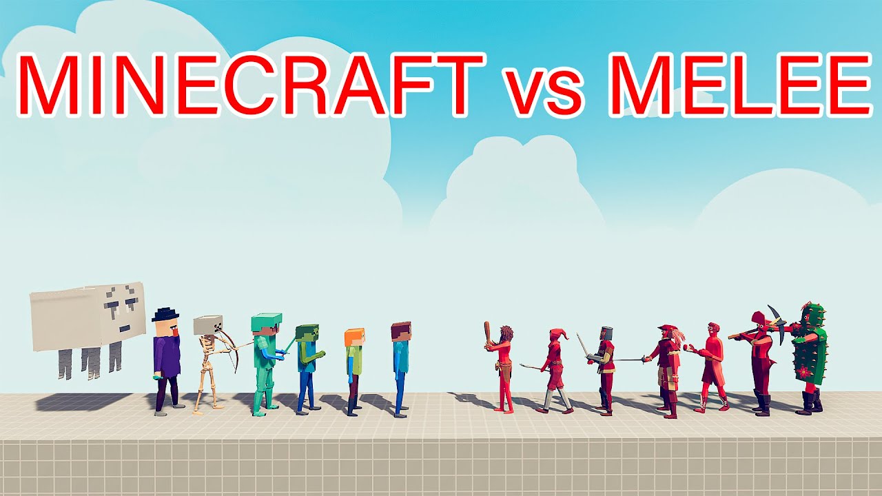 MINECRAFT Team vs MELEE Team - Totally Accurate Battle Simulator TABS