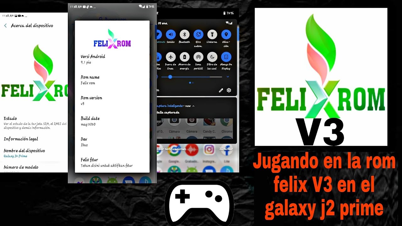 JUGANDO EN LA ROM FELIX V3 PARA EL GALAXY J2 PRIME G532M