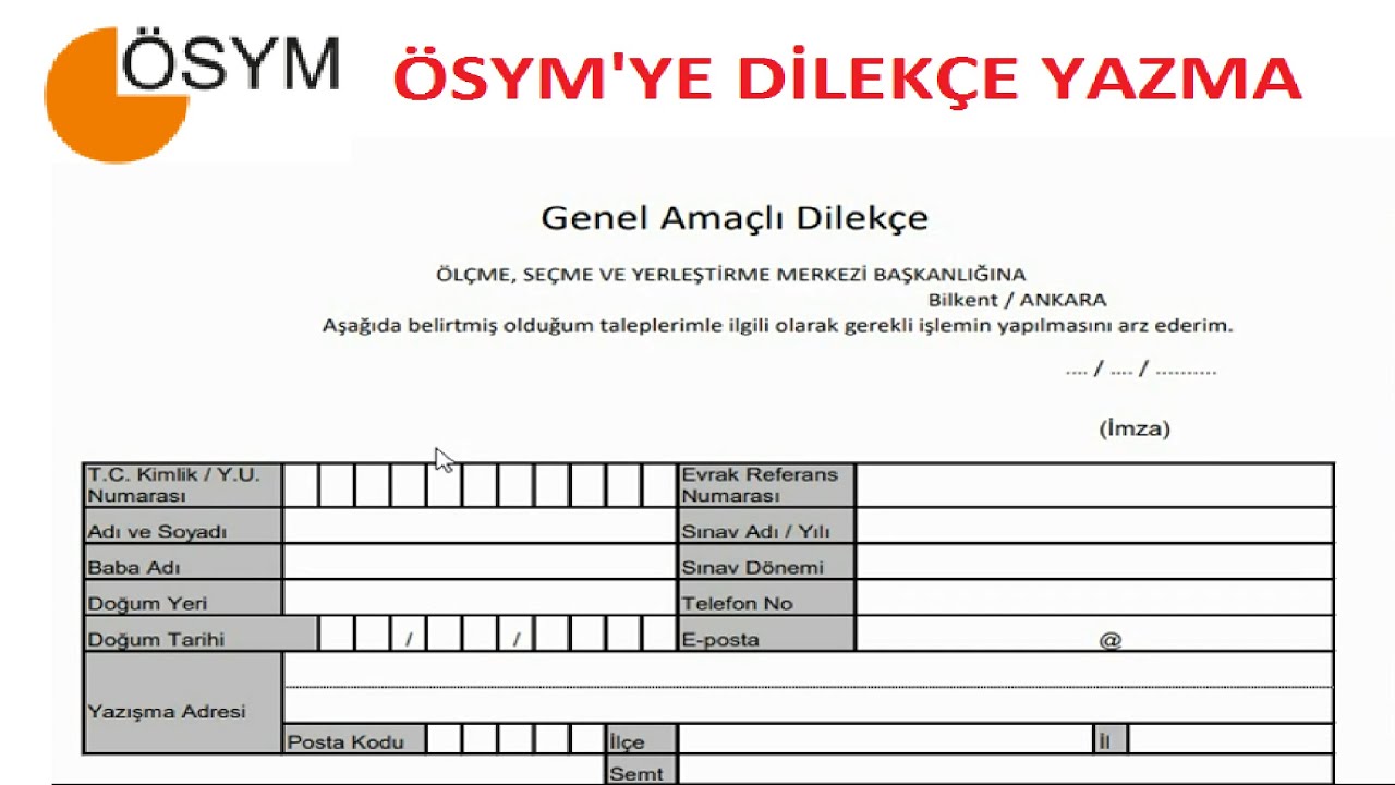 SINAV İTİRAZ DİLEKÇESİ - SINAV YERİ DEĞİŞTİRME DİLEKÇESİ /ÖSYM'YE DİLEKÇE YAZMA (GÖRÜNTÜLÜ ANLATIM)