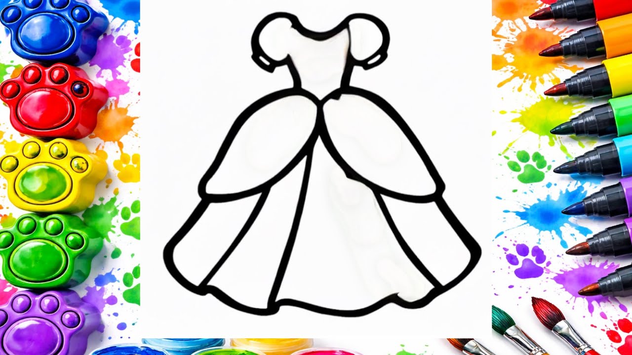 How to Draw a Princess Dress Step by Step | Easy Step by Step