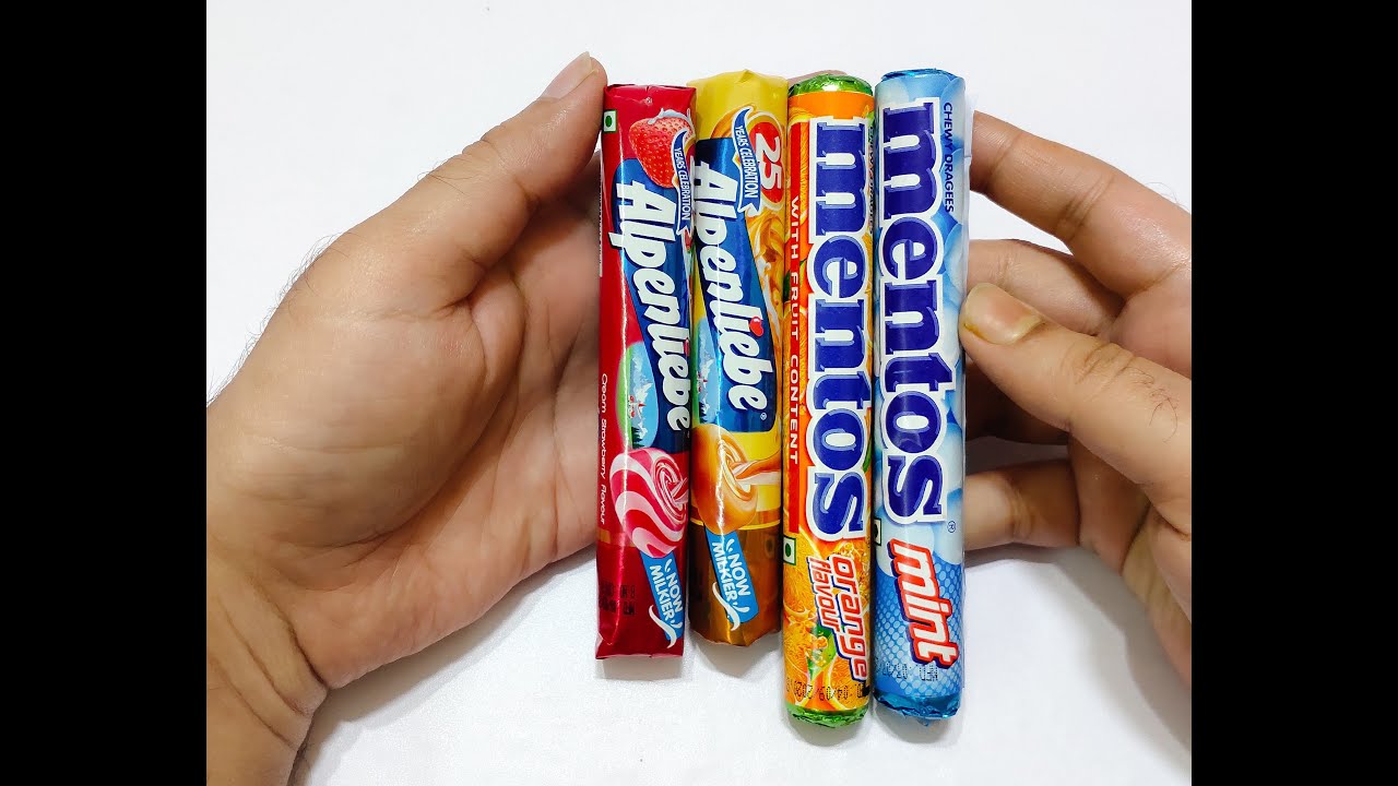 Alpenlibe Strawbery & Rich Milky Caramel Toffee | Mentos White Mint & Orange Flavour