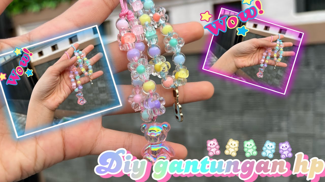 DIY GANTUNGAN HP ala ala Korea | Manik Monte Pastel Bikin Adem yang Ngeliat