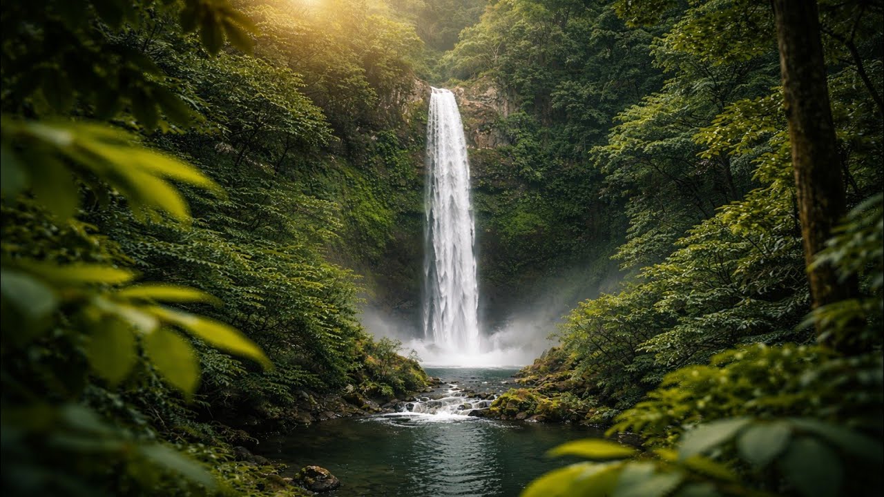 Relaxing Waterfall Nature Frame 🌿 10 Hours Ambient Wall Art Display (4K)
