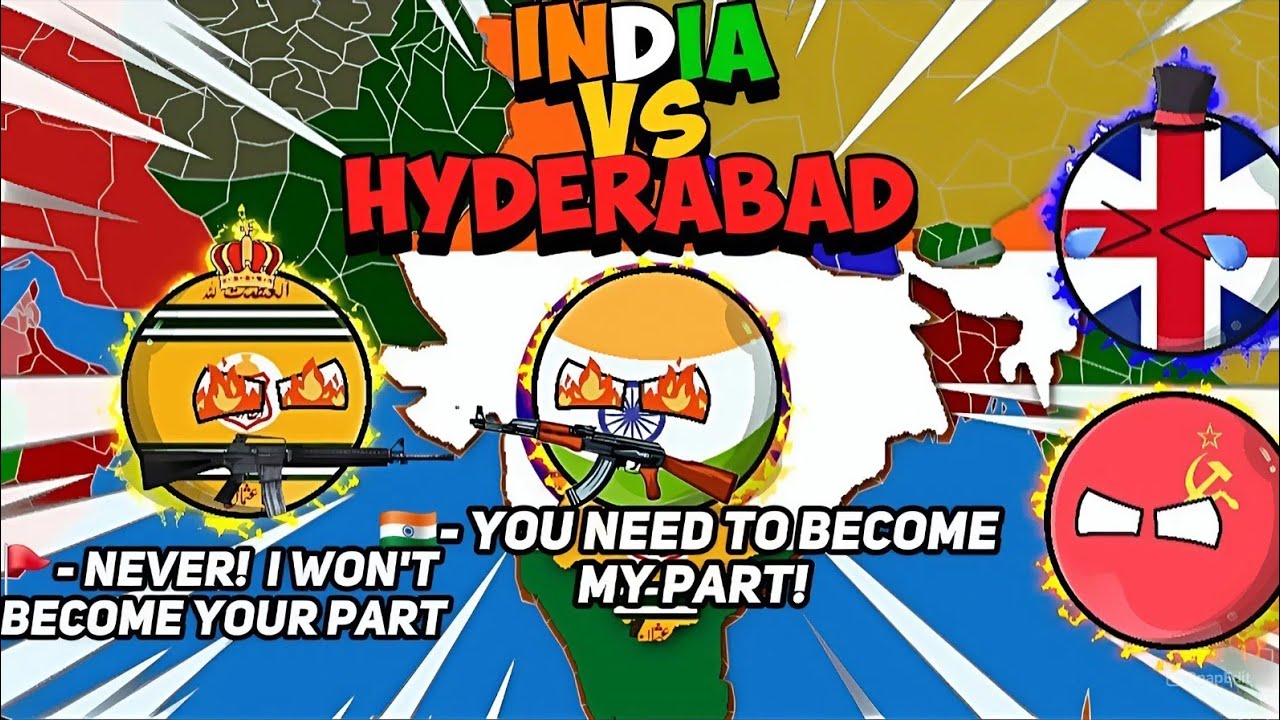 [ИНДИЯ ПРОТИВ ХАЙДЕРАБАДА] 🔥🥵 || [ИСТОРИЯ ХАЙДЕРАБАДА] ☠️ || #countryballs #geography